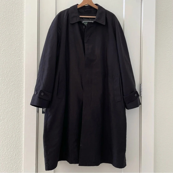 Lauren Ralph Lauren Mens Rain Coat W/ Wool Blend Zip Out Liner (No Belt) 44R - Picture 1 of 12